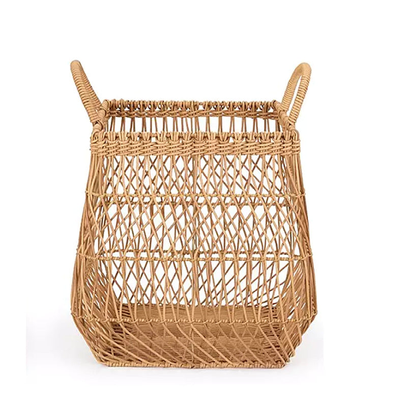 Playful storage basket made of handwoven wicker Stornfield