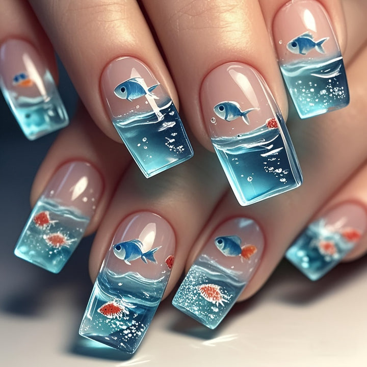 Artificial nail set with maritime design Stornfield