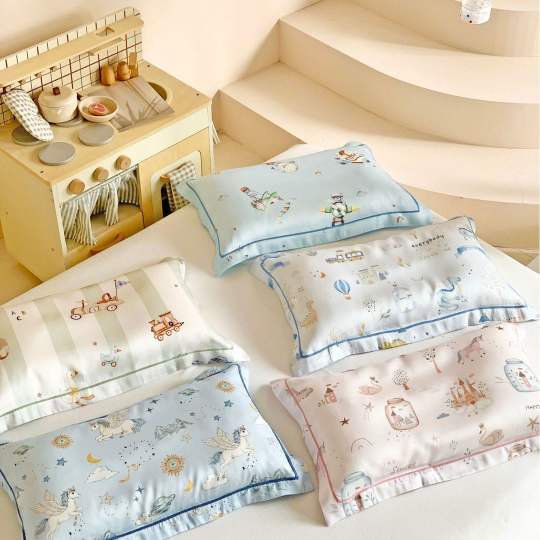 Muslin Security Blanket and Mini Pillow Set with Airplane Bear Print