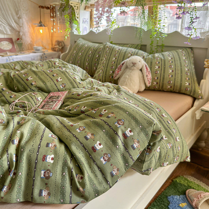 Printed Cotton-Blend Duvet Cover Set