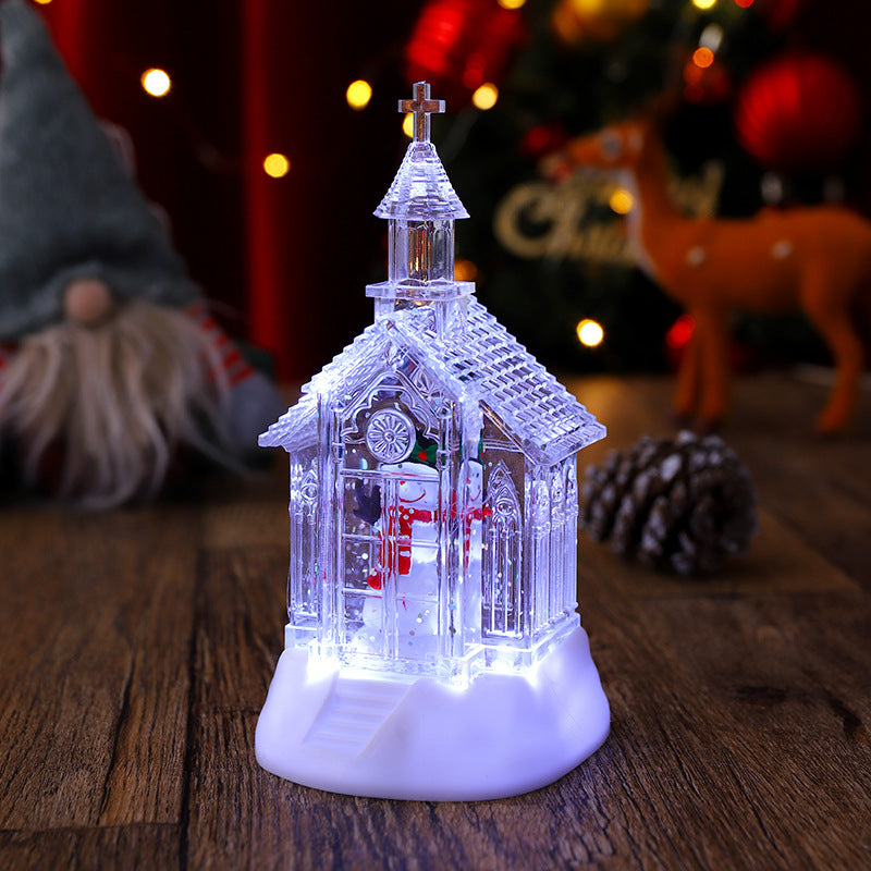Decorative Christmas lantern with snowman scene Stornfield