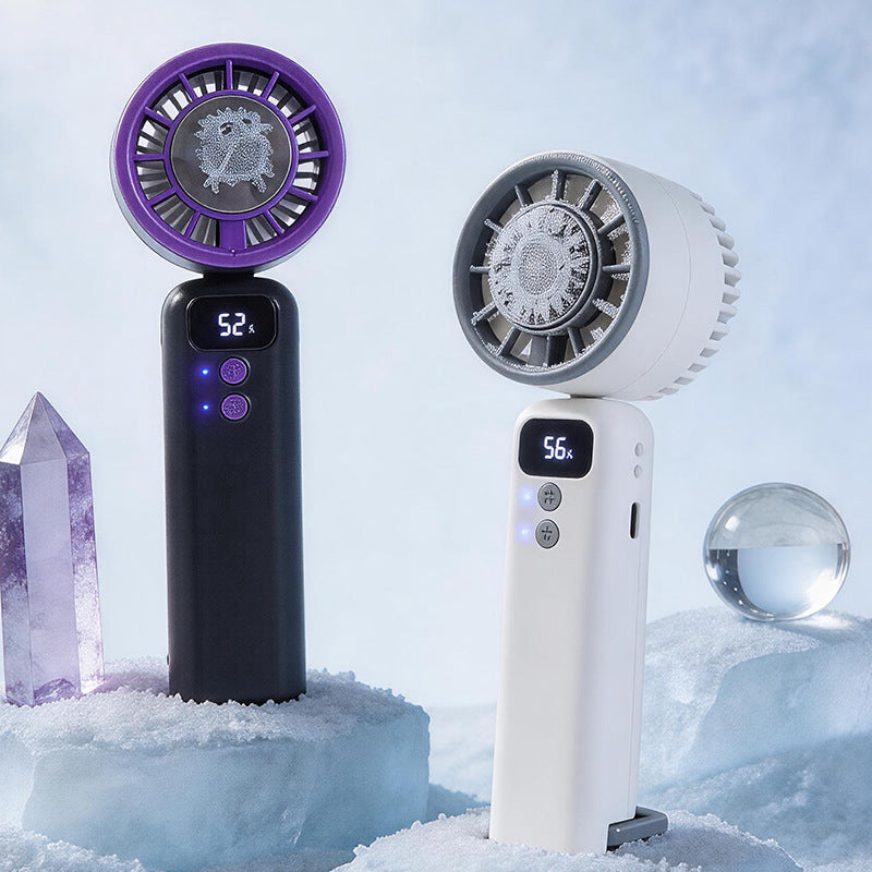 Women's Portable USB Hand Fan with Digital Control Display Stornfield