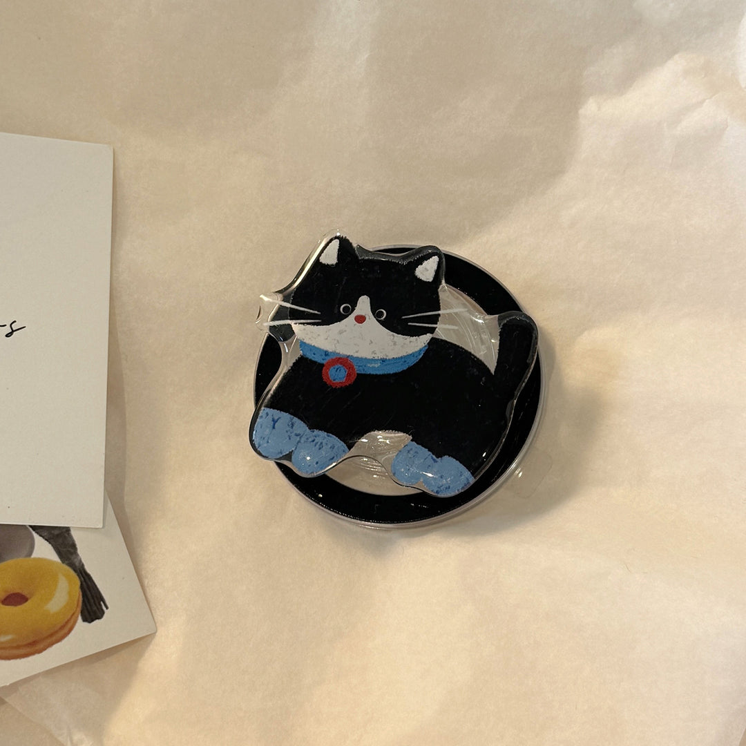 Playful Cat Motif Smartphone Finger Holder Stornfield