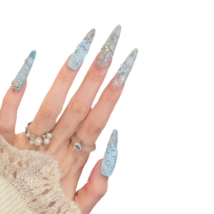 Decorative Rhinestone-Embellished Stiletto Nails Stornfield