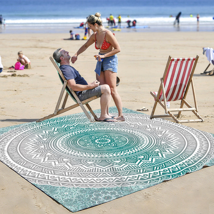 Mandala Design Beach Mat Stornfield