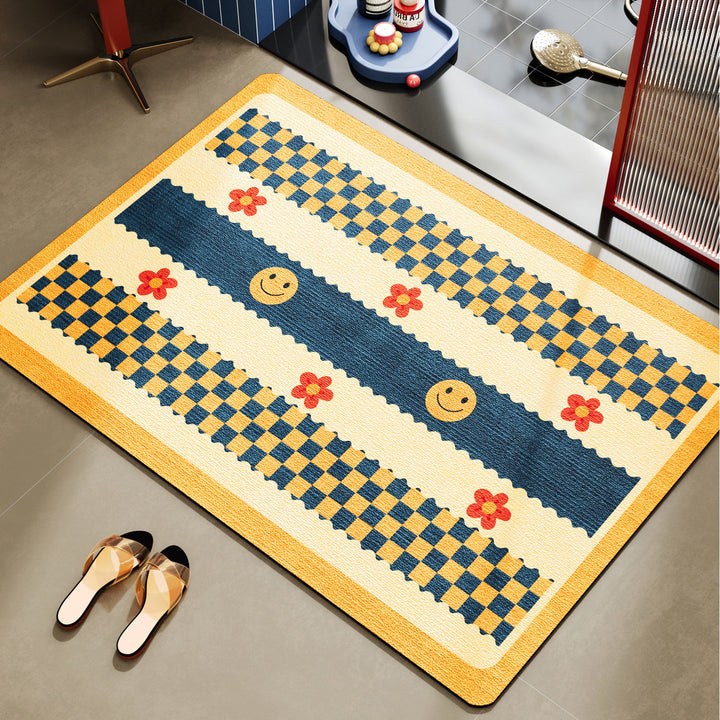 Cheerful Floral Decorative Area Mat