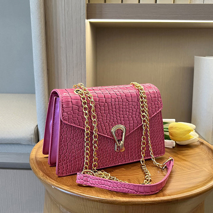 Elegant Crocodile-Texture Shoulder Handbag