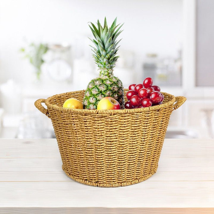 Women’s rattan basket with lid and trendy handles Stornfield