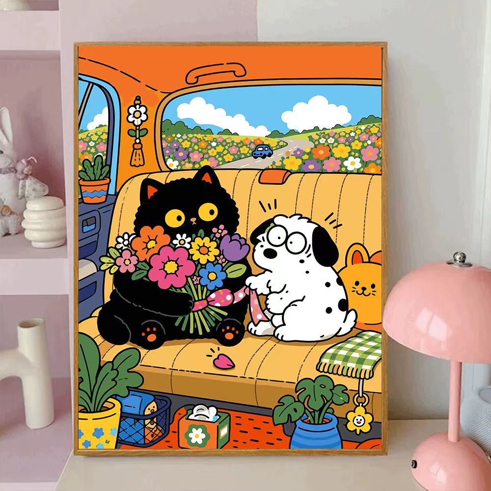 Playful Cat-Themed Decorative Wall Canvas Art Stornfield