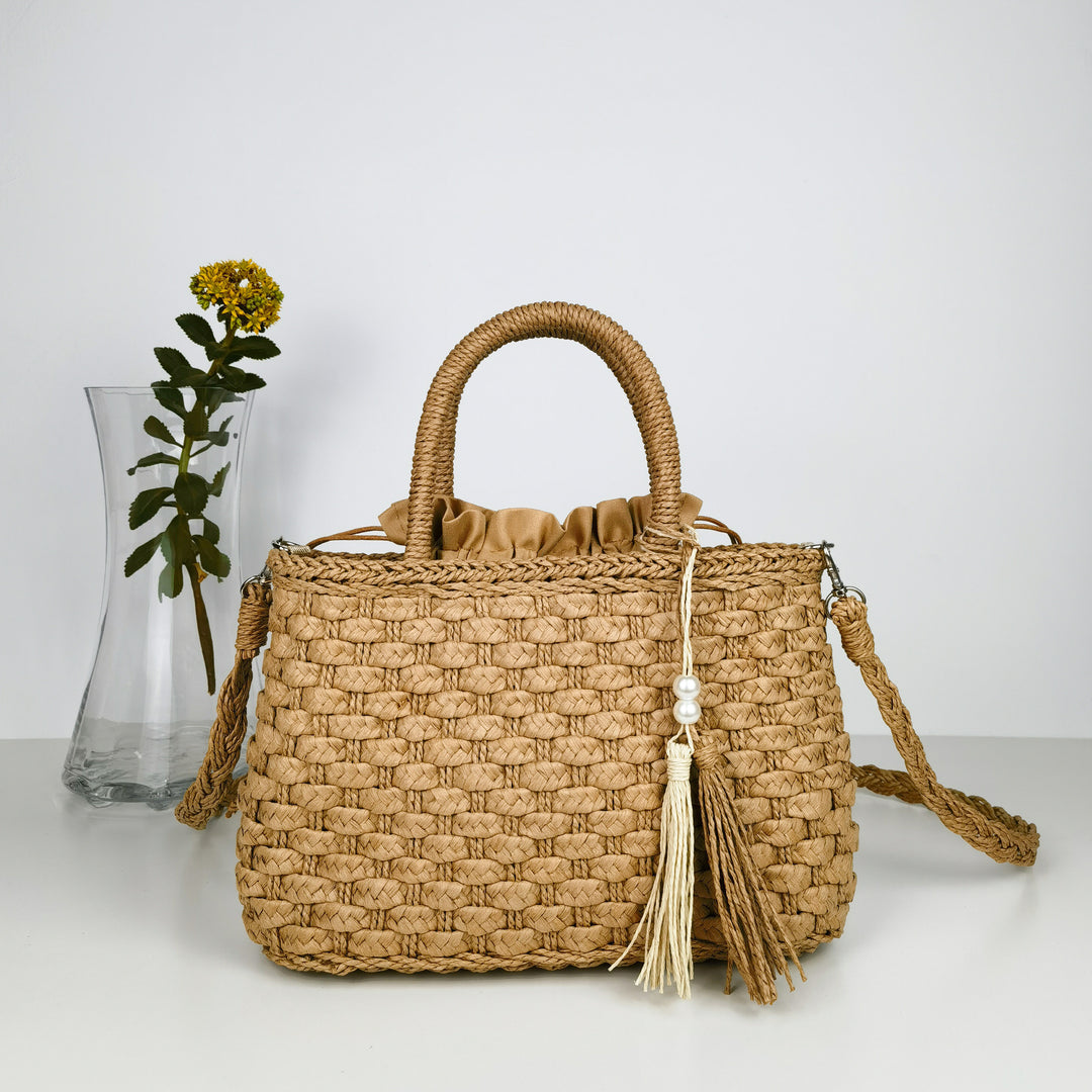 Woven Handbag with Drawstring Stornfield