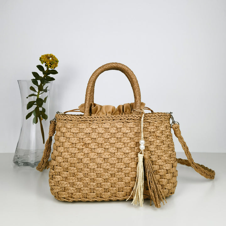 Woven Handbag with Drawstring Stornfield