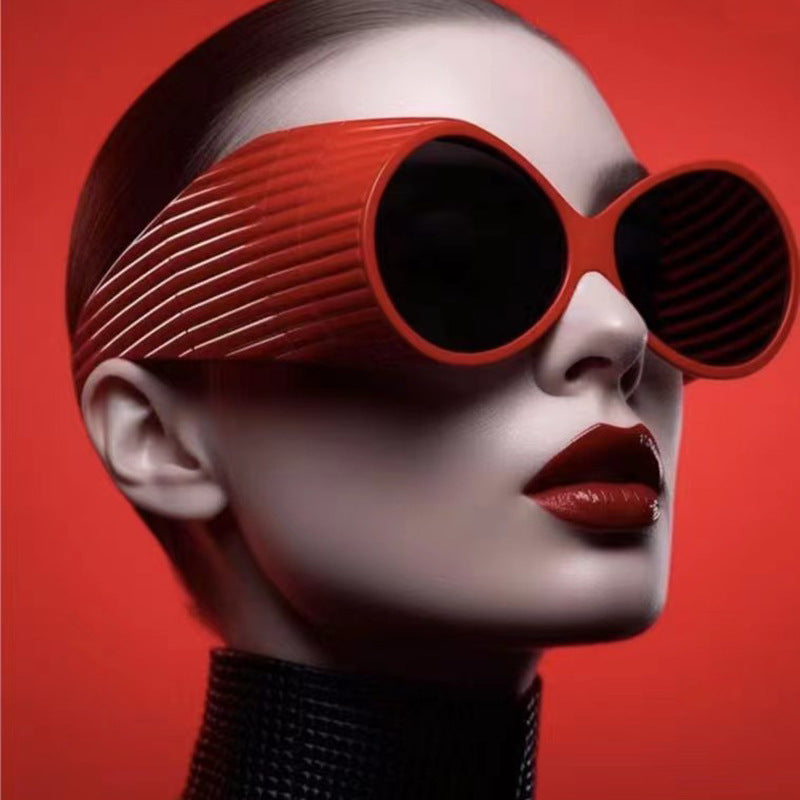 Women's extravagant sunglasses with curved frame Stornfield