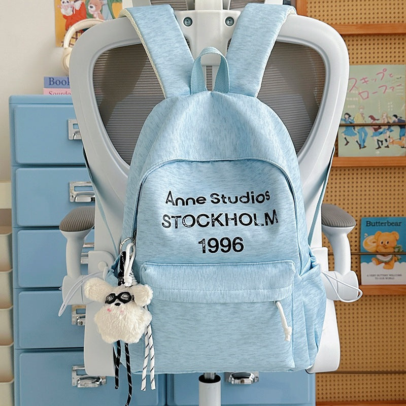 Casual Lightweight Backpack with Cute Plush Charm Stornfield