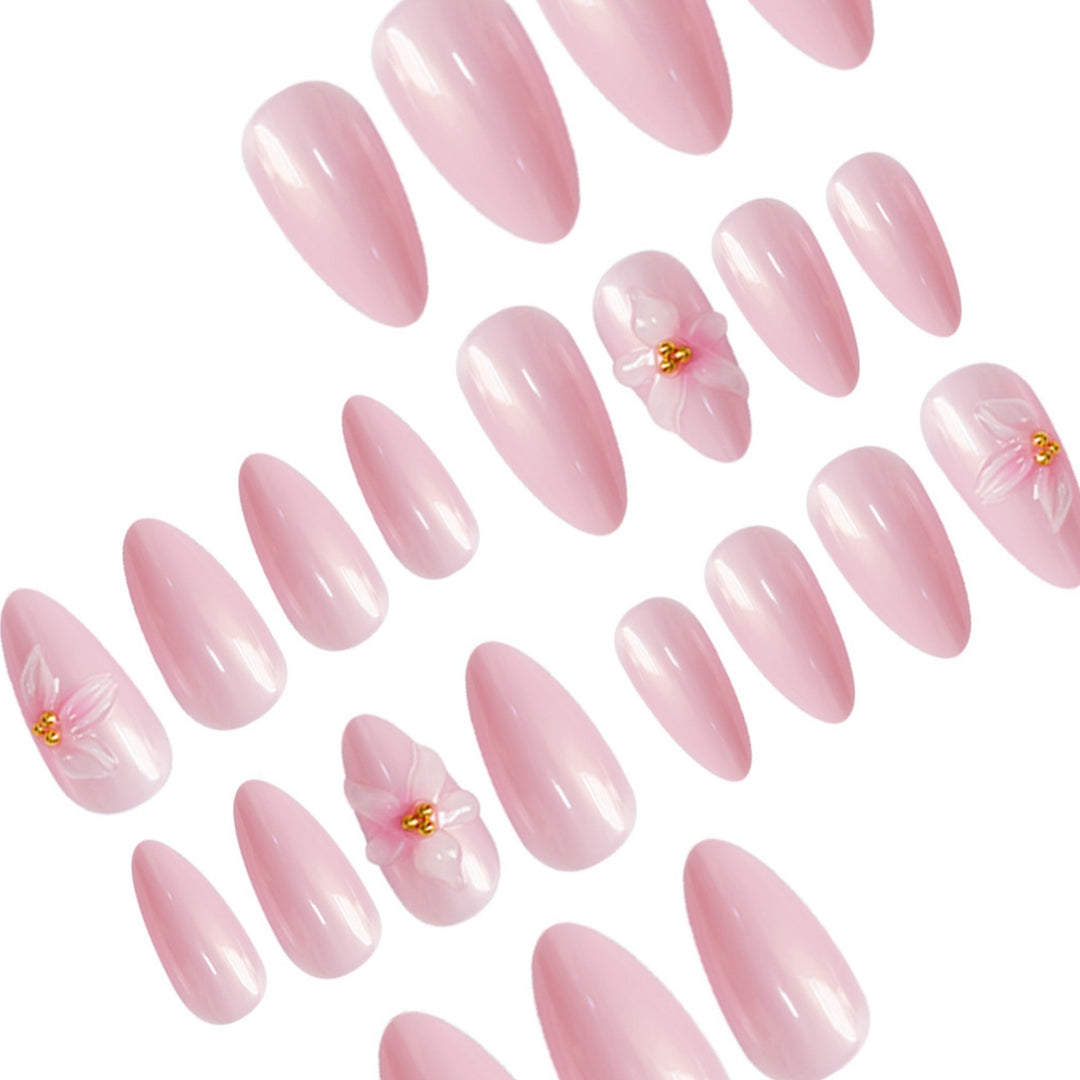 Elegant Floral Pointed Nail Art Extensions Stornfield