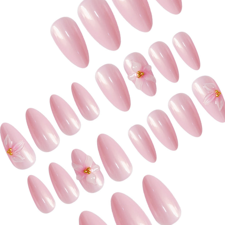 Elegant Floral Pointed Nail Art Extensions Stornfield