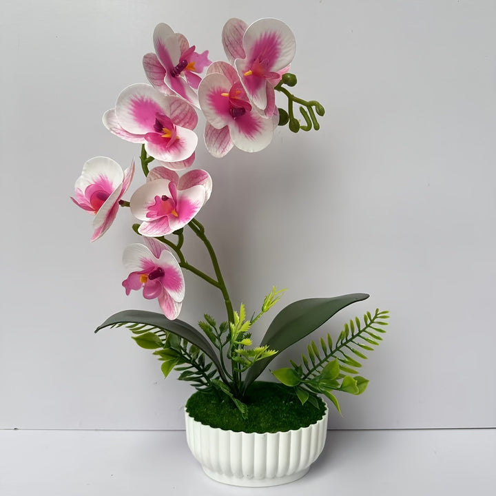 Elegant Faux Orchid Arrangement for Indoor Decor Display