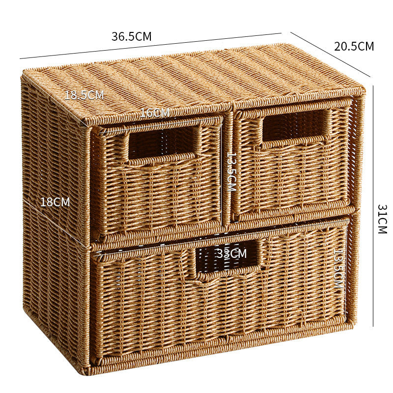 Multi-Drawer Wicker Storage Organizer Stornfield