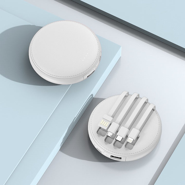 Portable charger with integrated cable management and LED display Stornfield