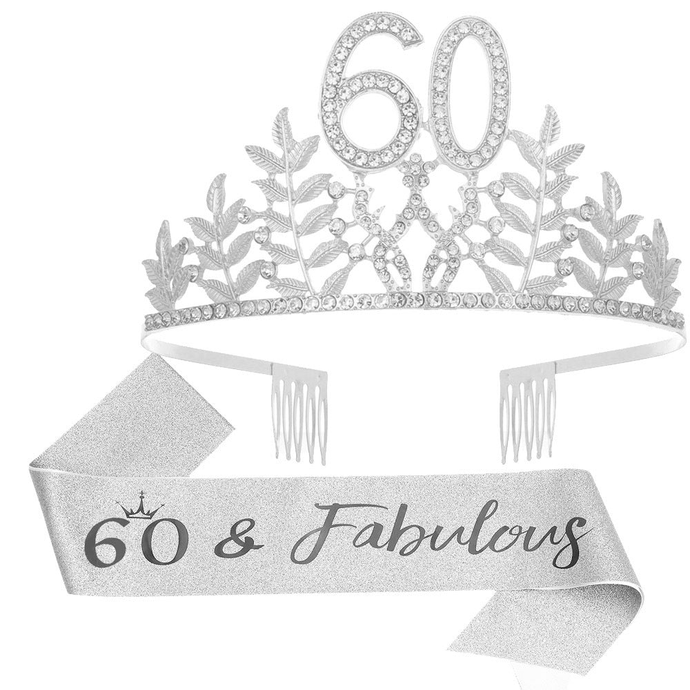 Women's Glamorous Birthday Crown with Shining Rhinestones Stornfield