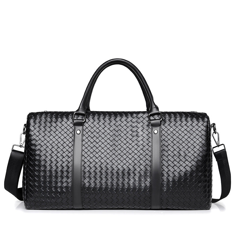 Woven Leather Weekend Duffle Stornfield