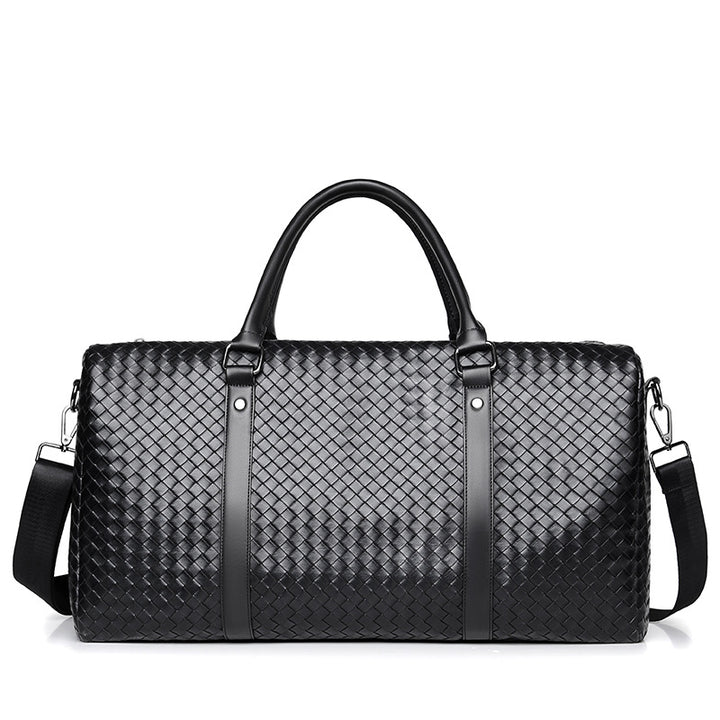 Woven Leather Weekend Duffle Stornfield