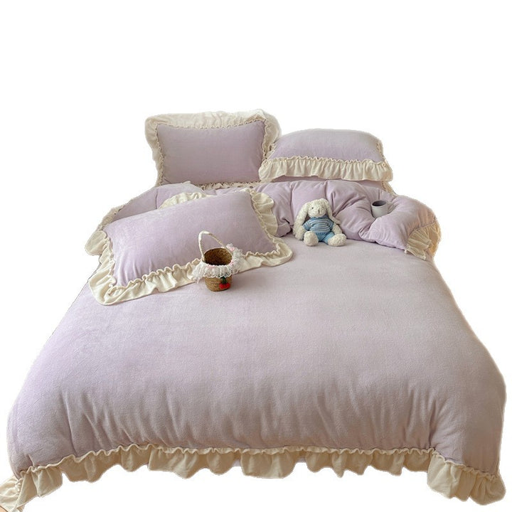 Luxurious Ruffled Plush Comforter Set