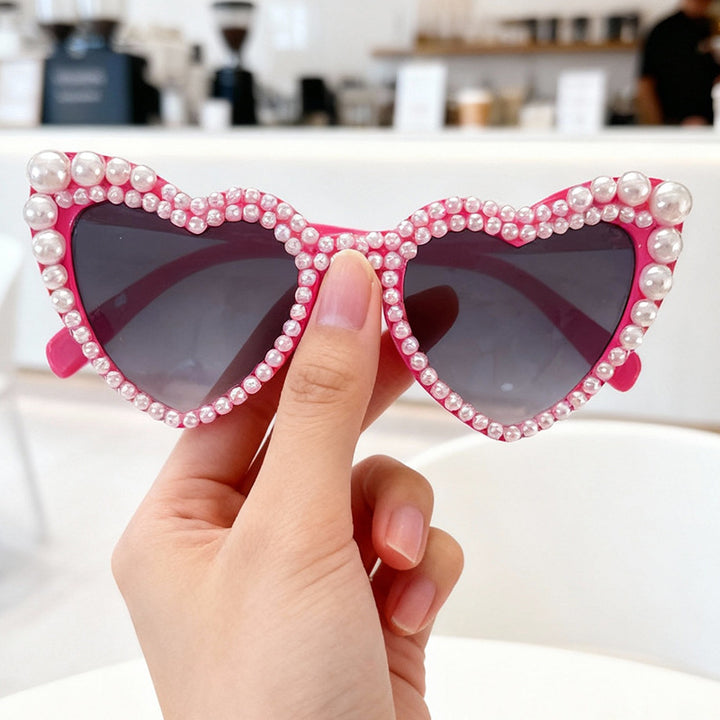 Heart-Shaped Pearl-Detail Sunglasses Stornfield