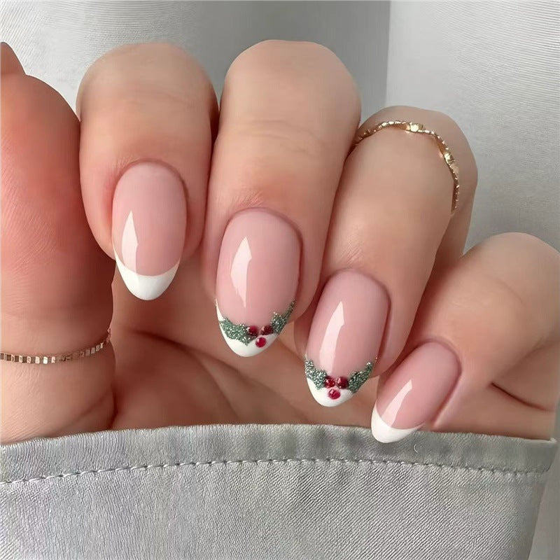 Holiday-Themed French Tip Nail Art Stornfield