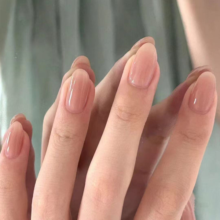 Natural Glossy Almond-Shaped Press-On Nail Tips Stornfield