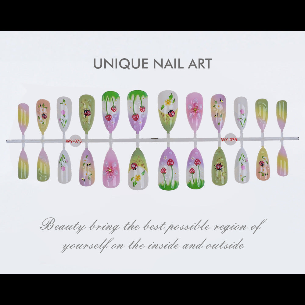 Artistic Floral-Themed Press-On Nails Stornfield