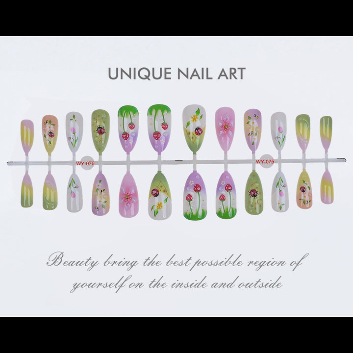 Artistic Floral-Themed Press-On Nails Stornfield