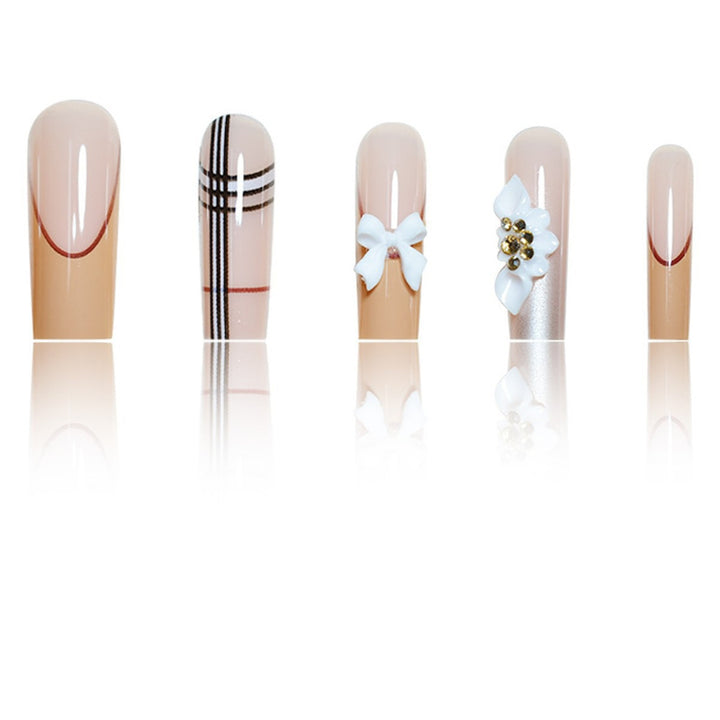 Artistic Designer Long Press-On Nails Stornfield