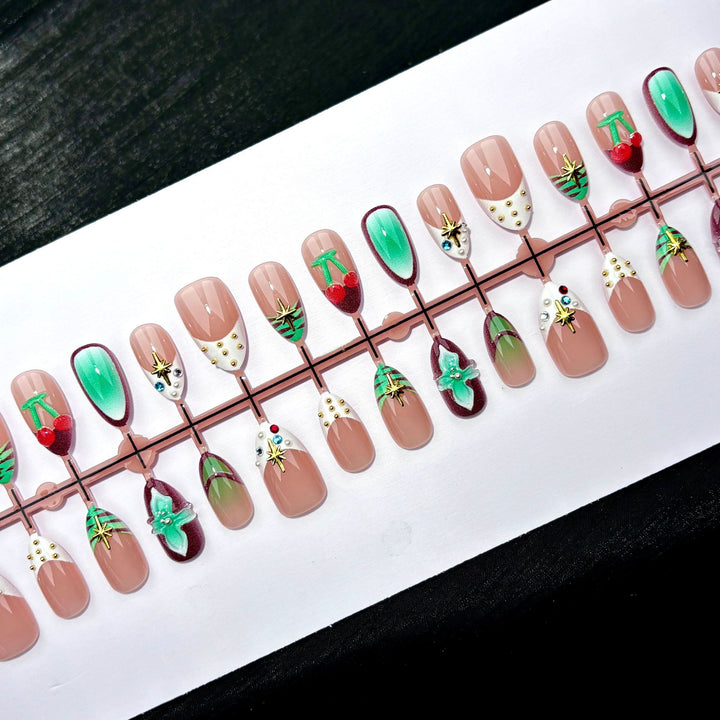 Decorative Christmas Press-On Nail Set