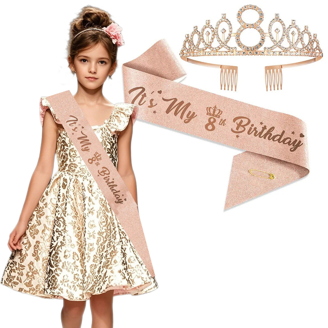 Women Glittering Tiaras with Festive Birthday Banner Stornfield
