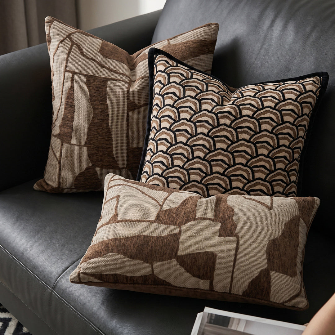 Decorative pillow in modern patchwork style