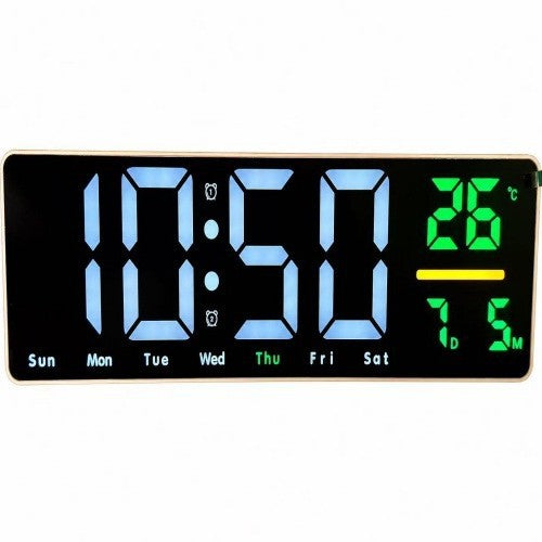 Digital wall clock with temperature and calendar display Stornfield