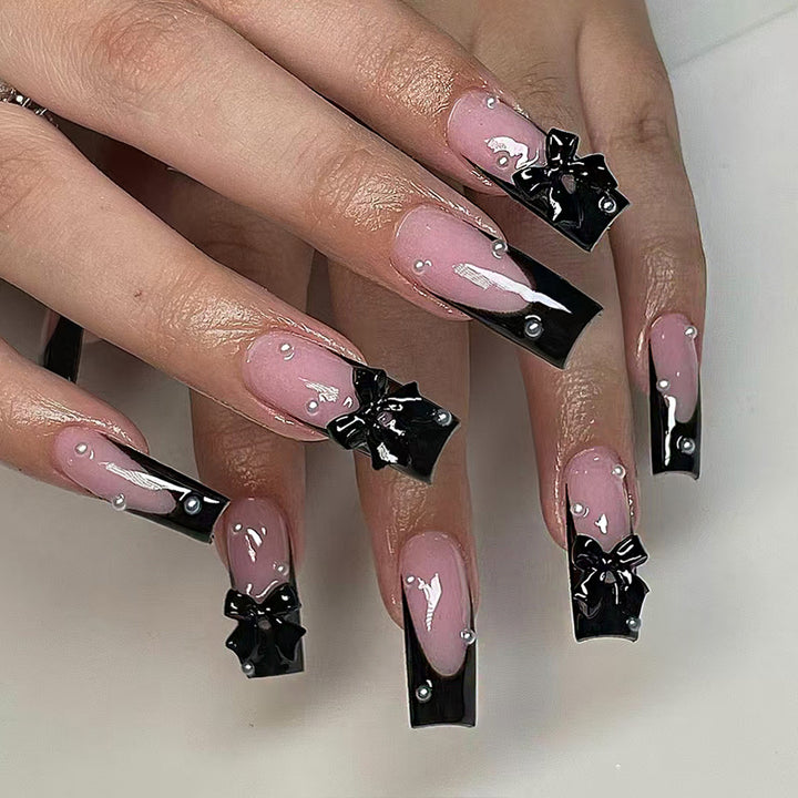 Artificial nails with 3D bow decoration Stornfield