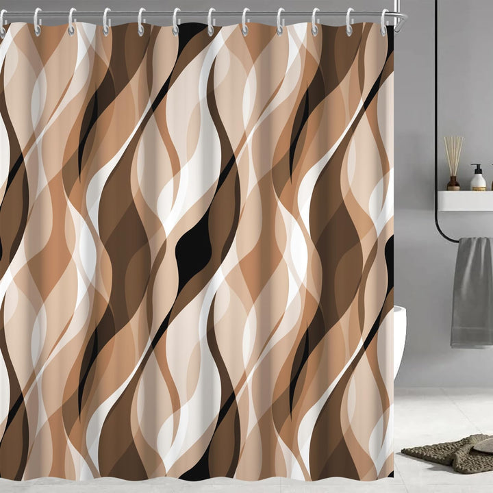Abstract Wave Pattern Shower Curtain Stornfield