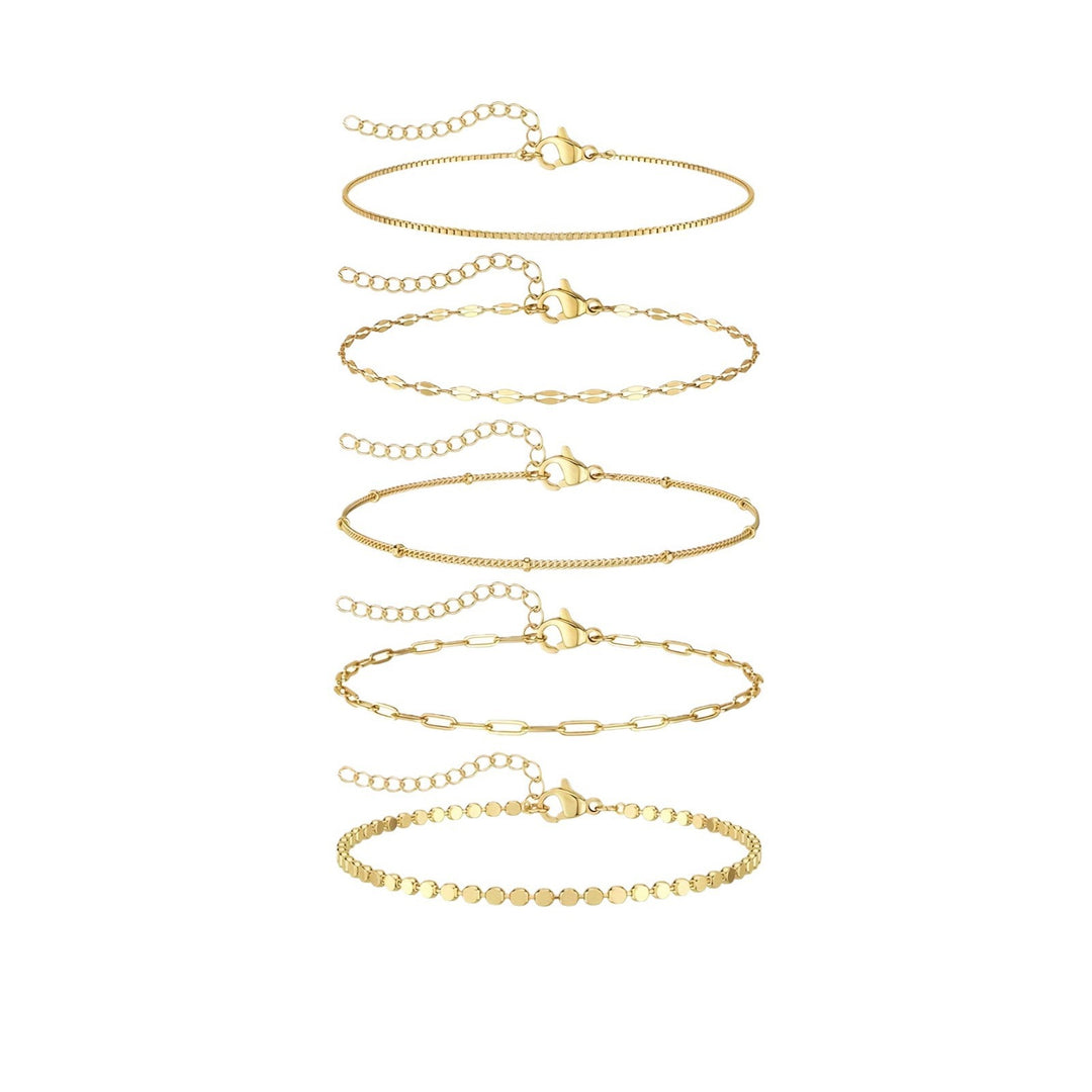 Delicate Gold Chain Bracelet Set Stornfield