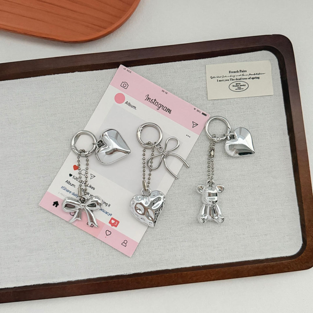 Heart-Shaped Charm Keychain with Bow Stornfield