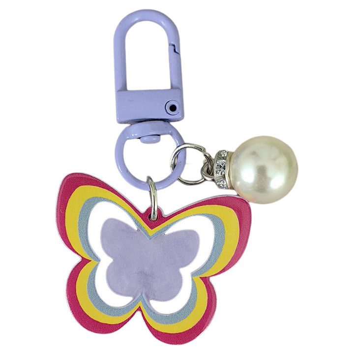 Keychain with butterfly and pearl accent Stornfield