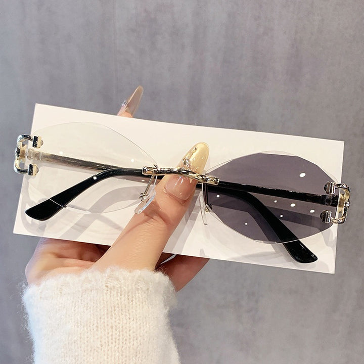Women's futuristic sunglasses with striking hexagonal frame and high-quality glitter accents Stornfield