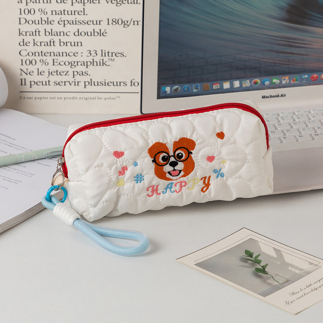 Quilted Cartoon Dog Pencil Case Stornfield