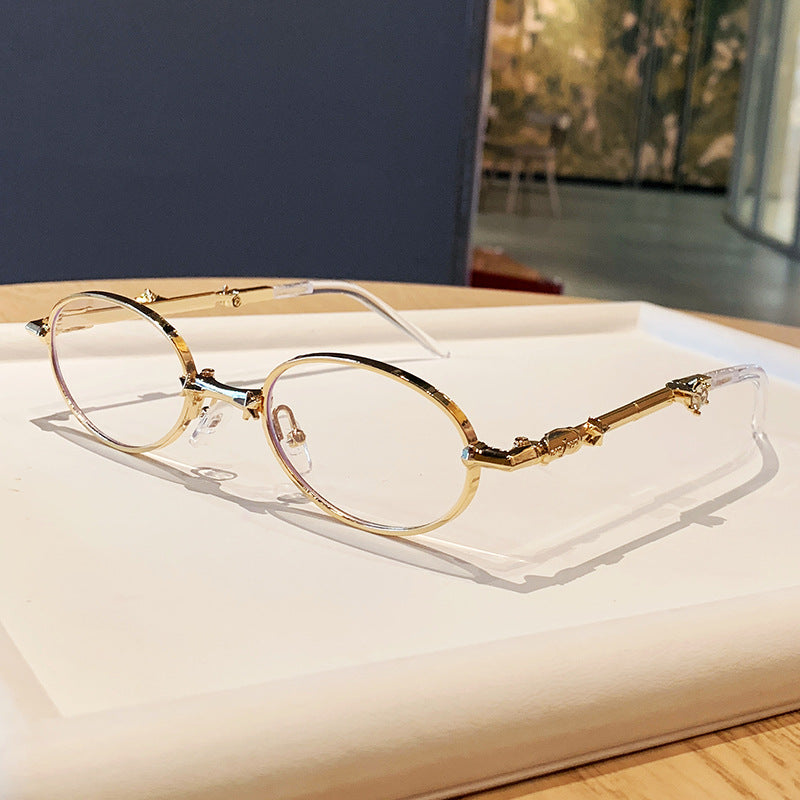 Women's fashionable glasses with elegant metal frame and lightly tinted lenses Stornfield
