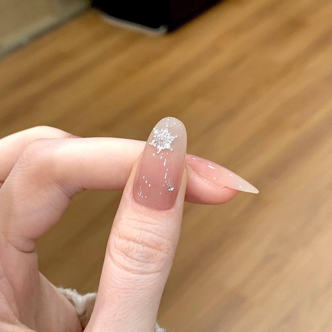 Artificial nails with shimmering effect and elegant star motif Stornfield