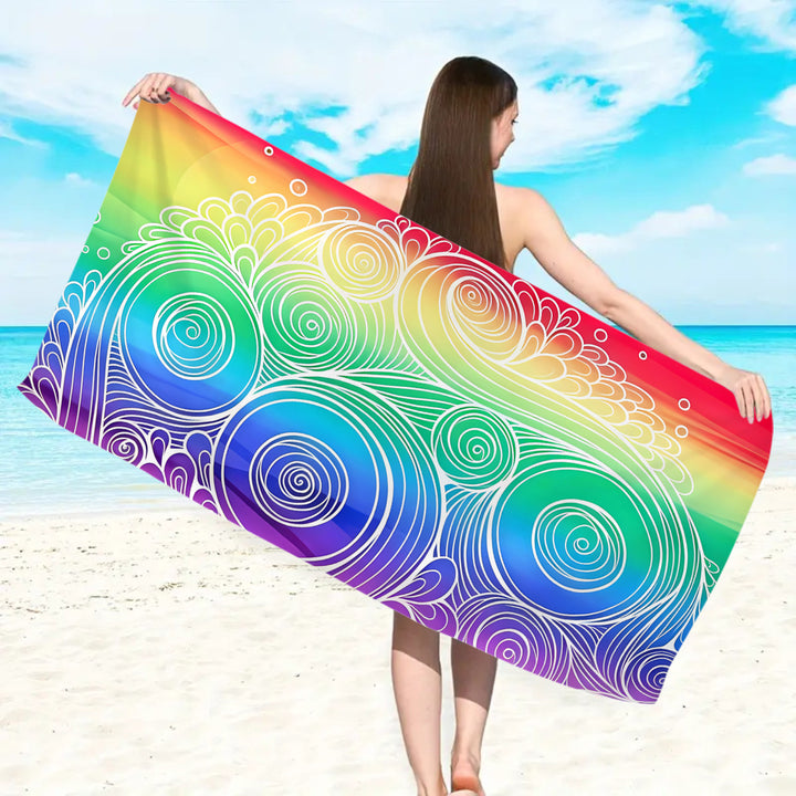 Beach towel with floral watercolor design Stornfield