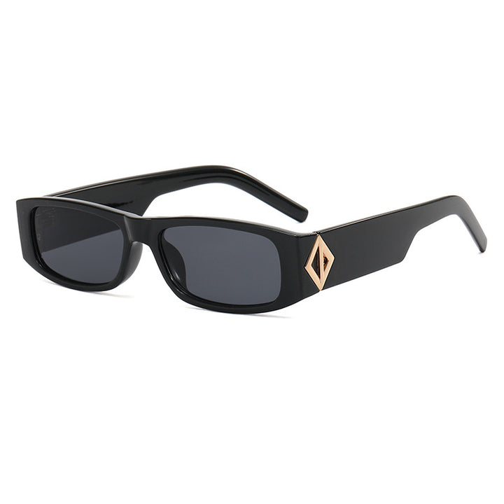 Women's fashionable rectangular sunglasses with stylish metal application Stornfield