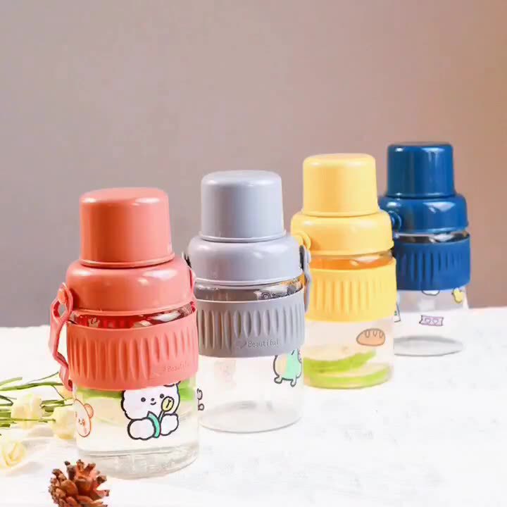 Ladies trendy glass drinking bottle with practical silicone protection Stornfield