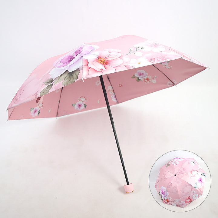 Ladies Folding Umbrella with Elegant Floral Design Stornfield