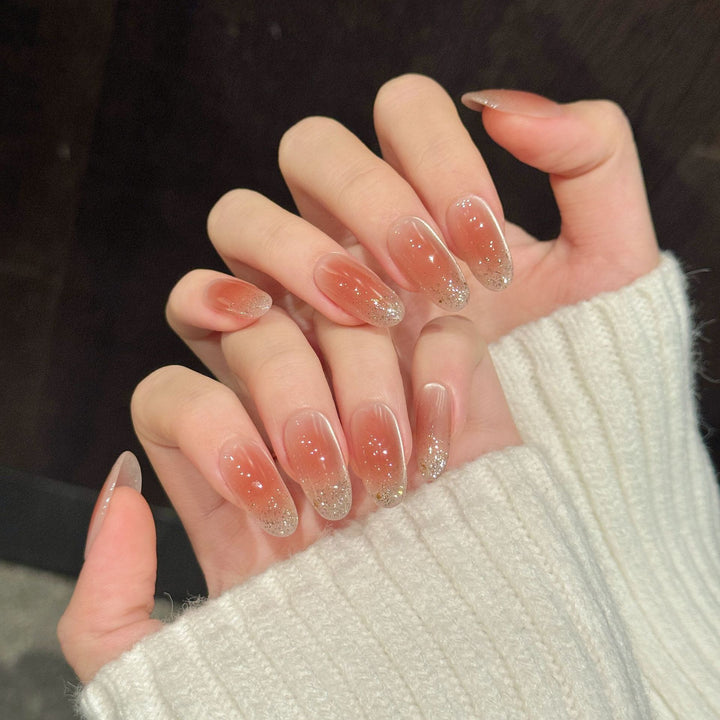 Elegant Gradient Glitter Press-On Nails